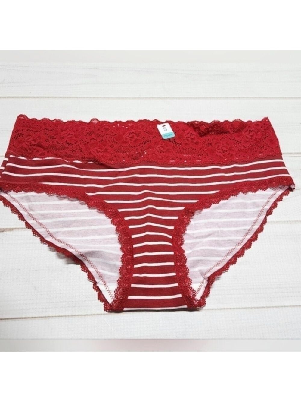 Maurices Simply Comfy Red Stripe Cotton Hipster Panty Sizes Small and Large -New